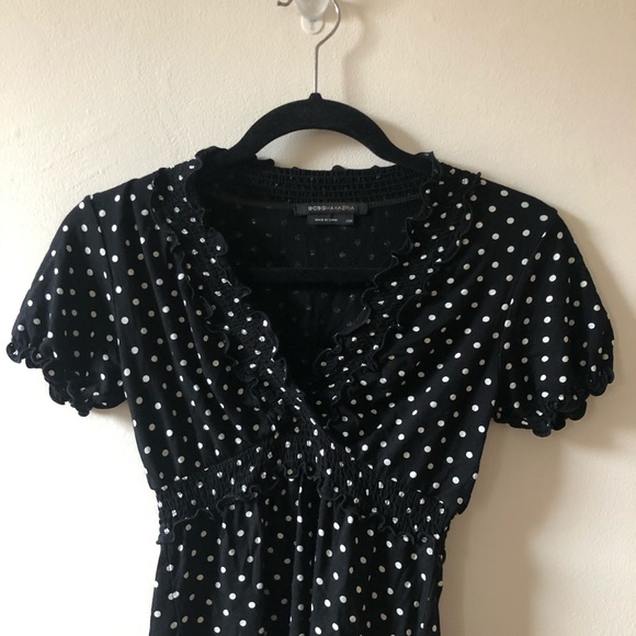 BCBGMaxAzria Black and White Polka Dot Blouse - Picture 3 of 5